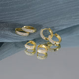 6/8/10Mm 925 Sterling Silver Hoop Earrings Zirconia