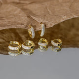6/8/10Mm 925 Sterling Silver Hoop Earrings Zirconia
