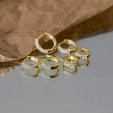 6/8/10Mm 925 Sterling Silver Hoop Earrings Zirconia