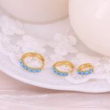 925 Silver Opal Hoop Earrings for Women Fine Jewelry Accessories
