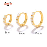 925 Silver Opal Hoop Earrings for Women Fine Jewelry Accessories