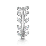 925 Sterling Silver Hoop Earring Leaves Shape Zircon Mini Cartilage Earrings