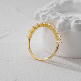 925 Silver Zircon Wedding Ring 18K Fine Jewelry