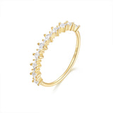 925 Silver Zircon Wedding Ring 18K Fine Jewelry