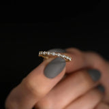 925 Silver Zircon Wedding Ring 18K Fine Jewelry