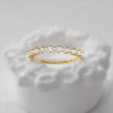 925 Silver Zircon Wedding Ring 18K Fine Jewelry