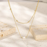 925 Silver Double-Layer Pearl Necklace For Women