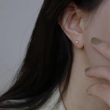 925 Silver Mini Zircon Stud Earrings Non-Allergenic