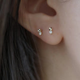 925 Silver Mini Zircon Stud Earrings Non-Allergenic