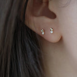 925 Silver Mini Zircon Stud Earrings Non-Allergenic