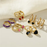 925 Silver Huggie Heart Hoop Earrings for Women