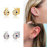 925 Silver Insect Stud Earrings Wedding Party 18K