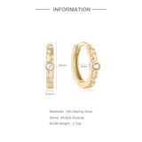 925 Silver Plated Zircon Round Hoop Earrings Crystal Hoops Party Jewelry
