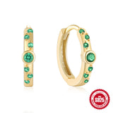 925 Silver Plated Zircon Round Hoop Earrings Crystal Hoops Party Jewelry
