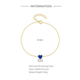 925 Silver Heart Drip Bracelet Thin Chain Personalized Jewelry