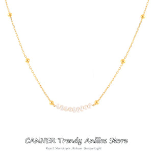 Vintage Irregular Pearl Jewelry 18k Plated Chain Necklaces for Women