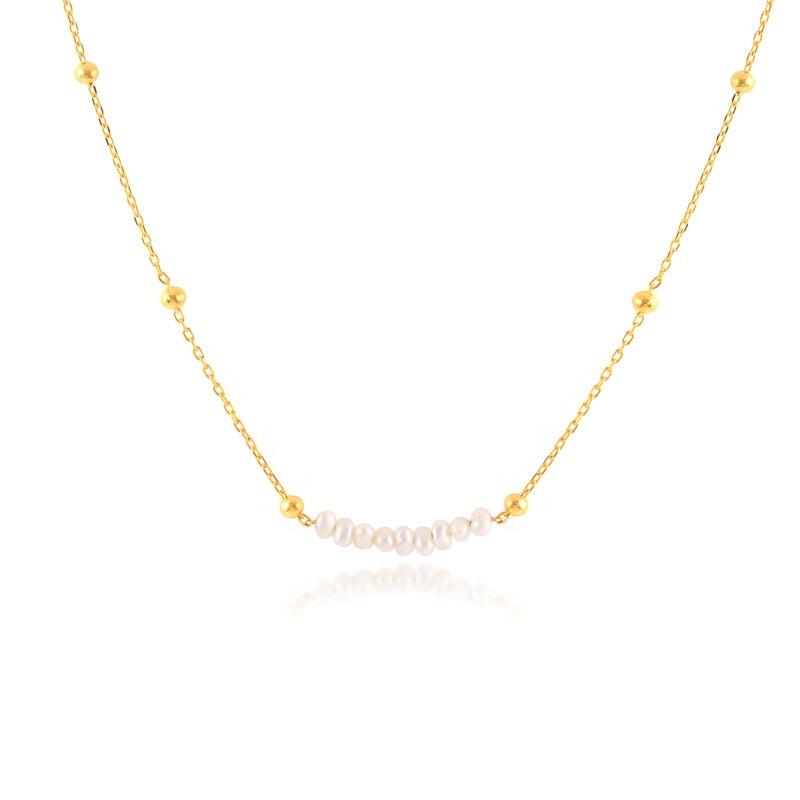 Vintage Irregular Pearl Jewelry 18k Plated Chain Necklaces for Women