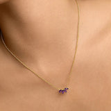 925 Sterling Silver Purple Zircon Pendant Necklace for Women