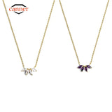 925 Sterling Silver Purple Zircon Pendant Necklace for Women