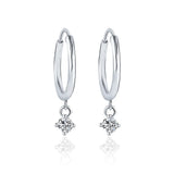 925 Silver 0.2CT D 4 Claws Moissanita Hanging Earring For Women