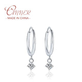 925 Silver 0.2CT D 4 Claws Moissanita Hanging Earring For Women