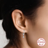 925 Silver 0.2CT D 4 Claws Moissanita Hanging Earring For Women