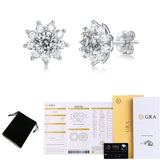 925 Silver 0.5CT Moissanite Stud Earrings Snowflake Design Wedding Gift
