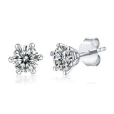 925 Silver 0.5CT Moissanite Stud Earrings Snowflake Design Wedding Gift