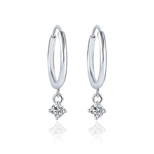 925 Silver 0.6 Carat Moissanite Circle Hoop Earrings