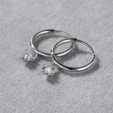 925 Silver 0.6 Carat Moissanite Circle Hoop Earrings