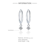 925 Silver 0.6 Carat Moissanite Circle Hoop Earrings
