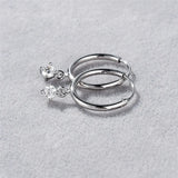 925 Silver 0.6 Carat Moissanite Circle Hoop Earrings