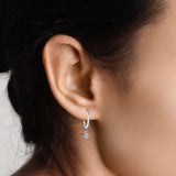 925 Silver 0.6 Carat Moissanite Circle Hoop Earrings