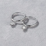 925 Silver 0.6 Carat Moissanite Circle Hoop Earrings