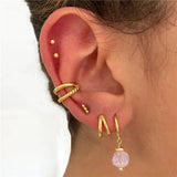 925 Silver Natural Stones Charm Pendant Drop Earrings for Women