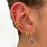 925 Silver Natural Stones Charm Pendant Drop Earrings for Women
