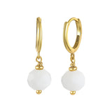 925 Silver Natural Stones Charm Pendant Drop Earrings for Women