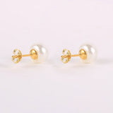 925 Silver 18K Plated Pearl Ear Stud Hoop Earrings for Women
