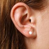 925 Silver 18K Plated Pearl Ear Stud Hoop Earrings for Women