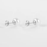 925 Silver 18K Plated Pearl Ear Stud Hoop Earrings for Women