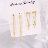 925 Silver Chain Pendant Stud Earrings for Women