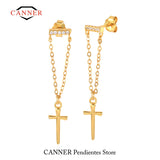 925 Silver Chain Pendant Stud Earrings for Women