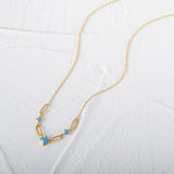 925 Silver Turquoise Stones Link Necklace for Women