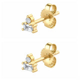 925 Silver Colorful Zircon Cartilage Stud Earrings