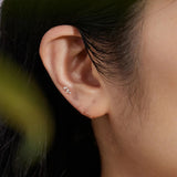 925 Silver Marquise Zirconia Stud Earrings, Ins Minimalism Design