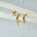 925 Silver Triple Zircon Hoop Earrings Set for Women