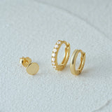 925 Silver Triple Zircon Hoop Earrings Set for Women