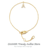 925 Silver A-Z Initial Micro Pave Zircon Letter Charm Bracelet Adjustable