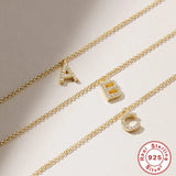 925 Silver A-Z Initial Micro Pave Zircon Letter Charm Bracelet Adjustable