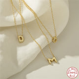 925 Silver A-Z Initial Necklace Single Name Choker Pendant Jewelry
